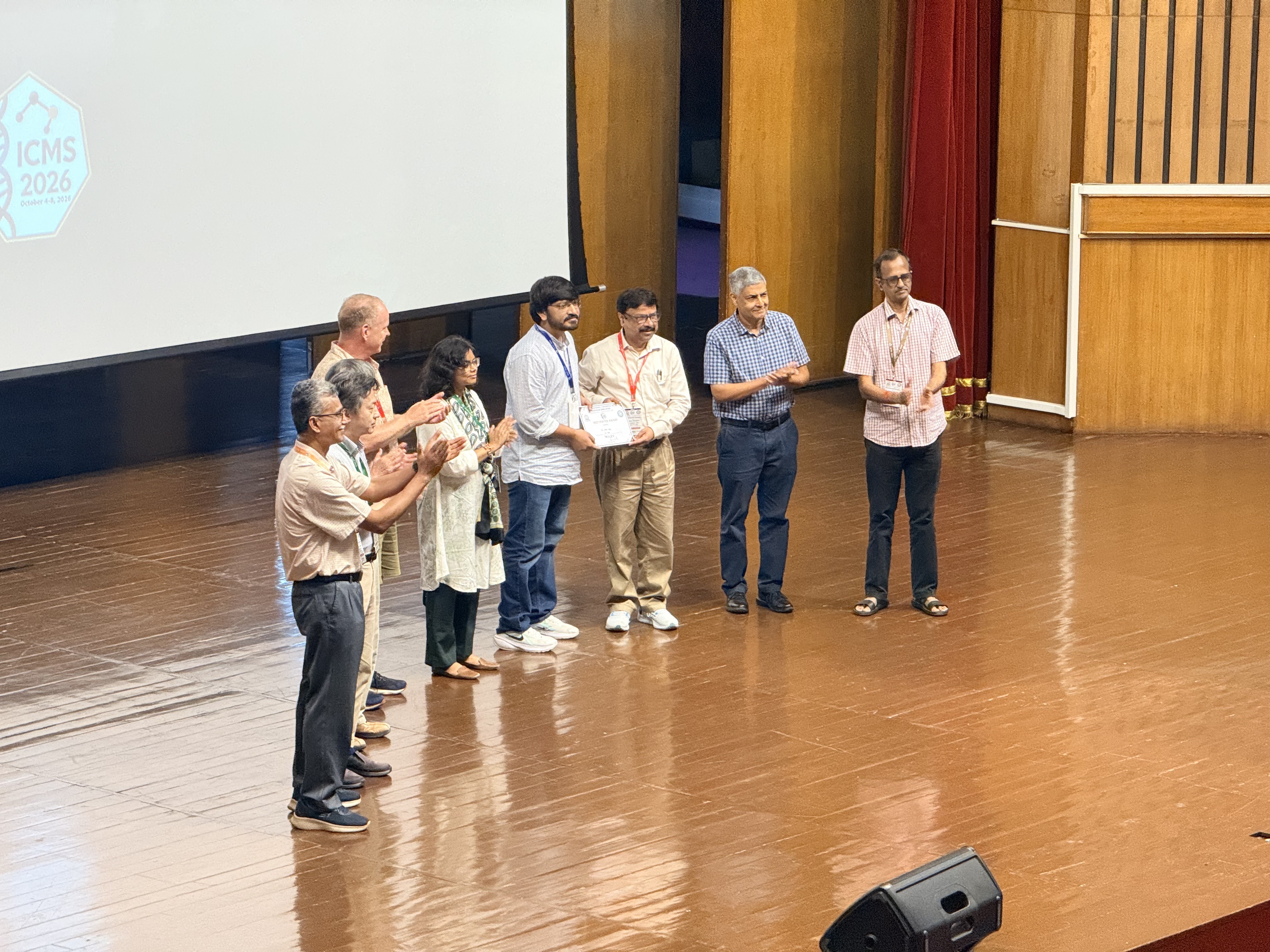 Best Poster Award at ICMS 2026, IISc